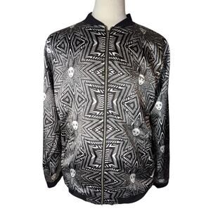 Mister Triple X Designer Swim Track Jacket Black White Men’s Size Large L USED
